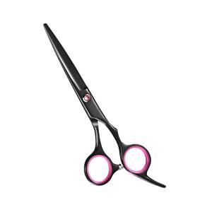 Tijeras para cortar el cabello, negras y rosas, con hoja afilada de acero inoxidable, mango de aluminio, ligeras, reutilizables, para zurdos - Product Image 3