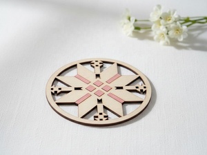 Nordic Compass Rose Laser Cut Solid Wood Coaster Handcrafted Heat Resistant Drink Mat Rustic <b>Table</b> <b>Protector</b> Coffee Tea - Product Image 3
