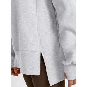 Moda 2025 otoño moda reina mujer gran tamaño cuello redondo manga larga pulóver Casual abertura lateral sudaderas con patrón 3D - Product Image 2