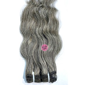 Mèches de cheveux humains indiens Remy ondulés gris naturel, double trame machine, 100g - Product Image 5