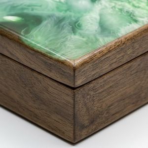 Wooden Resin Ring <b>Box</b> – Beautiful Handmade <b>Keepsake</b> for Wedding & Engagement Rings - Product Image 5