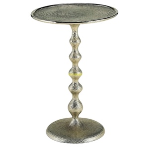 Table d'appoint en aluminium martelé avec socle de designer Table basse ronde pour salon, chambre, salon et décoration d'hôtel - Product Image 1