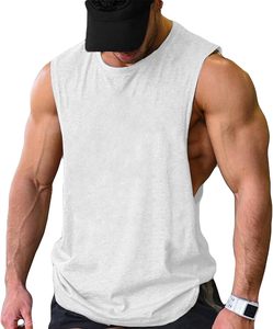 เสื้อกล้ามออกกำลังกายผู้ชาย ผ้าคอตตอนหวีอย่างดี ระบายอากาศได้ดี เนื้อผ้านุ่ม สวมใส่สบาย รับสกรีนโลโก้ ขายส่งโดยตรง - Product Image 1