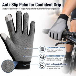 <b>Half</b> Finger Outdoor Sports Cycling Gloves Anti <b>Slip</b> Waterproof UV Protection Lightweight Summer Hook Loop Closure for Men Women - Product Image 6