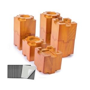 Rehausseurs de lit en bois avec patins en caoutchouc antidérapants, empilables, robustes, pour augmenter la hauteur des meubles (lit, canapé, table, chaise) - Product Image 1