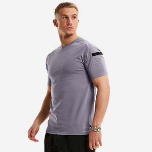 Camiseta Deportiva Gris para Hombre, Informal, de Manga Corta, para Entrenamiento, Gimnasio, Fitness, Ropa Deportiva, 100% Algodón, Secado Rápido, Transpirable - Product Image 2