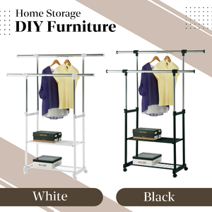 Wholesale Double Pole Mobile Clothing Organizer with Space Saving Design and 33KGS Load Capacity for Home Use - Product Image 4