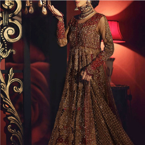 ชุดแต่งงานแบบอัฟกานิคูชีดีไซน์ใหม่ทันสมัย ประดับคริสตัลระยิบระยับ แต่งระบายยาวลากพื้น ทรงเอไลน์ ชุดเจ้าสาวแบบดั้งเดิมสำหรับงานแต่งงาน ตกแต่งอย่างหรูหรา 100% - Product Image 5