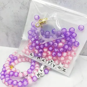 Trendy Fancy Bead In Bead DIY Kit With Alphabet Beads "HAPPY"