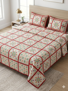 Floral Bird Print Bohemian King Modern All-Season Printed Denim Patchwork Handmade Cotton Filling Home Use <b>Quilt</b> <b>Bedspread</b> - Product Image 6