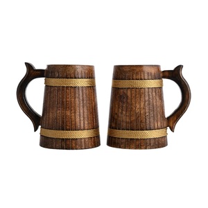 Taza de Cerveza y Café de Madera Hecha a Mano, Taza para Beber de Madera Natural, Regalos Rústicos, Venta al Por Mayor, OEM, Personalizada - Product Image 4
