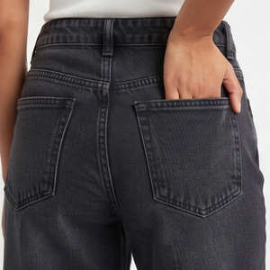 Pantalones Vaqueros de Mezclilla de Alta Calidad, Pantalones de Moda Urbana para Invierno, Pantalones Vaqueros Anchos con Lavado a la Piedra para Mujer - Product Image 3