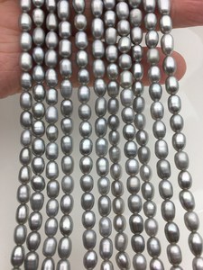 Perlas de Agua Dulce Grises AAA, 4.5-6.5mm Aprox., Hebra Suelta, Perlas Cultivadas Genuinas para Suministros de Joyería al por Mayor - Product Image 3