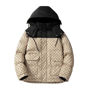 Free Custom Logo Unisex Winter Warm <b>Waterproof</b> Windproof Quilted Stand Collar Front Logo <b>Hooded</b> <b>Puffer</b> <b>Jacket</b> 2026 - Product Image 3