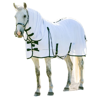 Couverture d'été en maille PRIMA pour cheval - Légère, 2 sangles de fixation, rabat de queue moyen, séchage rapide, protection solaire, anti-mouches, sûre et durable