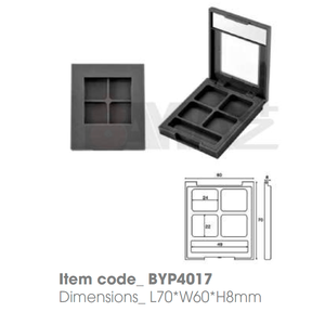 Boîte compacte en plastique de luxe avec logo personnalisé et fenêtre transparente pour fards à paupières et couleurs pour sourcils - Product Image 1