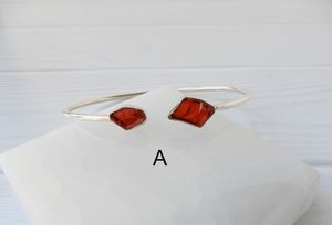 Garnet <b>Bracelet</b> Sterling <b>Silver</b> Red Garnet Crystal <b>Bangle</b> Elegant Gemstone Jewelry Adjustable <b>Bracelet</b> Gift For Her - Product Image 4