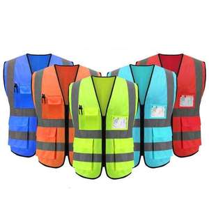 Gilet de sécurité réfléchissant haute visibilité unisexe en polyester, vêtements de travail, plusieurs couleurs pour une utilisation en extérieur - Product Image 1