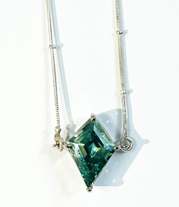6 Carat Blue Kite Shape Moissanite Fashion Pendant With Chain 925 Sterling Silver making To The Jewellery Gift For Her / Him - Product Image 4