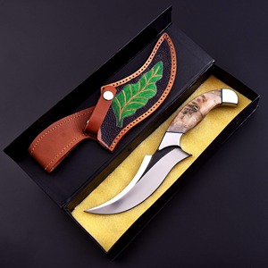 Couteau de chasse artisanal à lame fixe en acier inoxydable, pointe traînante, manche en bois, longueur totale 9 pouces, DIY - Product Image 6