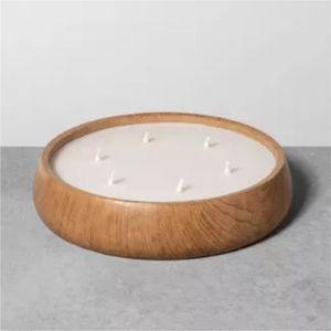 Vela ecológica de gran tamaño con grano de madera y mecha de madera perfumada, centro de mesa estético para bodas y eventos, tipo cuenco de madera. - Product Image 5