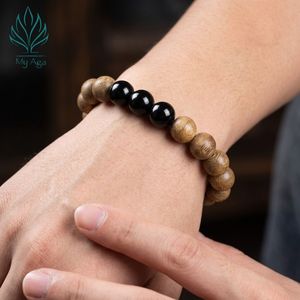 Pulseras de Coral Negro en Oferta, Joyería de Agarwood SB-0013-12 con 4 Cuentas de Coral en la Parte Posterior, 12 Cuentas de Agarwood Naturales, Unisex - Product Image 3