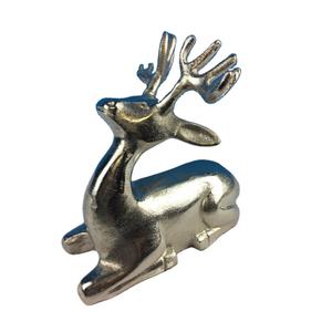 Objeto de mesa de Reno sentado niquelado aluminio personalizado al por mayor modelo de ciervo de Navidad para decoración de interiores Mesa - Product Image 1
