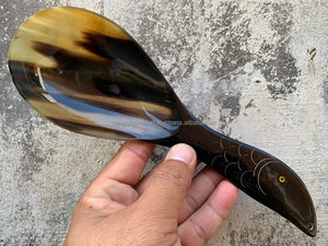 ช้อนตักปลารูปเขาควายสไตล์ฮวงจุ้ยทำด้วยมือช้อนผสมของใช้ในครัวธีมสัตว์ธรรมชาติ - Product Image 2