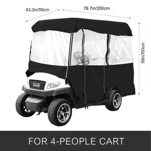 Copertura Universale in Poliestere per Golf Cart, Protezione Solare e Antipolvere con Visiere Parasole e Deflettori Antivento/Antinsetti per Club Car a 2+2 Posti - Product Image 2