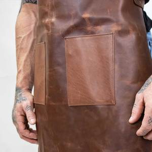 Delantal de Soldadura de Cuero de Estilo Artesanal Clásico con Correas Ajustables, Diseño con Múltiples Bolsillos para Herramientas - Product Image 6