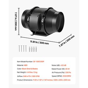 พัดลมดูดอากาศแบบอินไลน์ 6-in-1 เงียบ พร้อมมอเตอร์ AC แรงดันสูง 380 CFM สำหรับระบายอากาศและเพิ่มความเย็นในงานอุตสาหกรรม - Product Image 5