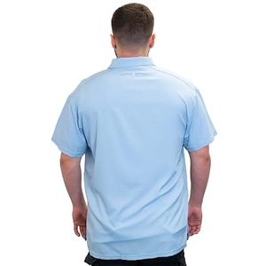Chaleco Ligero Azul Claro con Cierre para Hombre, Prenda Exterior Informal Transpirable de Poliéster, Cuello Camisero, Bolsillos, Ropa de Verano - Product Image 2