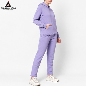 Ensemble de 2 pièces personnalisé avec logo brodé OEM, ensemble de sweat-shirts à capuche de haute qualité avec impression, ensembles décontractés pour femmes, vêtements pour femmes pour le sport - Product Image 3