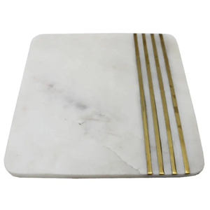 Planche à découper rectangulaire en marbre à rainures, durable, monobloc, pour la cuisine, en bois et marbre, pour légumes - Product Image 2