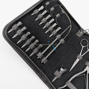 Hot Selling Stainless Steel Hair Tools Kit for Students Includes Pliers Loop Tool Hair <b>Clips</b> Scissors Parting <b>Ring</b>-For - Product Image 2