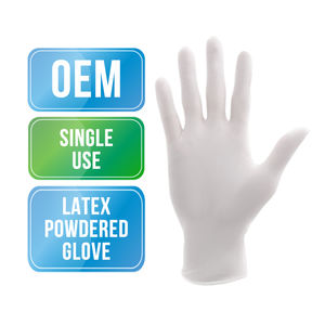 Latex Powdered Disposable Gloves Custom Pack Smooth Comfortable Fit Finger Textured - Product Image 1