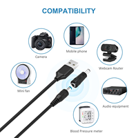 Cable de Alimentación de 5V CC, Cable de Carga USB a Conector CC con 10 Adaptadores para Cargar USB-HUB, Mini Ventilador, Cámara, Reloj Inteligente, Teléfono Móvil