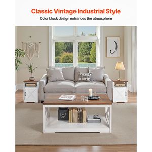 Set di tavolini da caffè Industrial Farmhouse in 3 pezzi, 40 pollici. Tavolini da Salotto di Facile Montaggio - Product Image 2