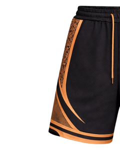 Shorts de basketball pour hommes noir et orange, respirants, séchage rapide, pour entraînement sportif, gym, course à pied, athlétiques, taille élastique, fabricant - Product Image 3