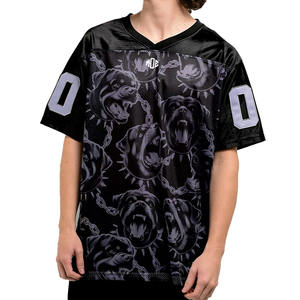 Camiseta Deportiva Personalizada de Malla Estampada Negra y Morada Estilo Fútbol Americano para Hombre, Fabricante OEM al por Mayor - Product Image 5