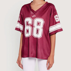 Trendy Polyester Breathable Plus Size Short Sleeve Summer Printed Striped Custom Color Sports Uniform American Football Jersey - Product Image 6