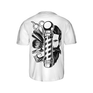 Custom Logo Barber Baseball Jersey Shirt With Clipper Design And Personalized Name For Barbers - Product Image 2