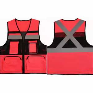 Chaleco de seguridad reflectante personalizado con múltiples bolsillos para trabajadores de la construcción, chaleco de trabajo para hombres, chaquetas con bolsillos de 5 dimensiones. - Product Image 1