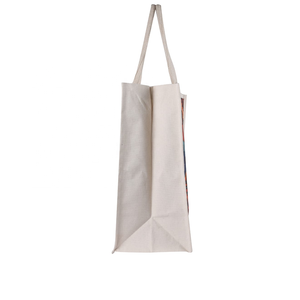 Sacs de shopping à bandoulière en coton à motifs géométriques avec fermeture éclair, impression sérigraphique, sac en toile fabriqué en Inde - Product Image 2