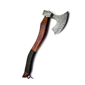 Hacha Tomahawk Forjada a Mano al por Mayor, Hacha de Acero de Damasco para Acampar al Aire Libre, Caza, Hacha de Supervivencia con Mango de Madera - Product Image 4