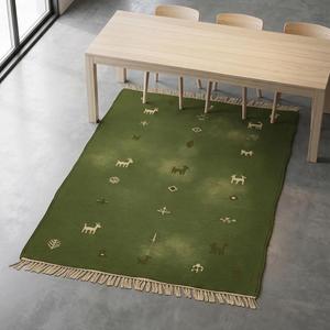 Luxury Multicolor Hand Knotted <b>Wool</b> Area Rug Traditional Persian Inspired Floral Medallion Flat Pile Medium Thickness Long - Product Image 4