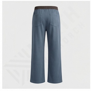 Pantalon de survêtement large droit évasé en molleton de coton 500gsm à slogan personnalisé pantalon de survêtement ample à double taille pantalon d'hiver pour hommes - Product Image 3