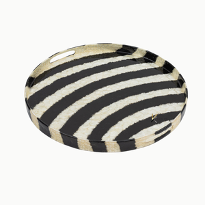 Plateau de service en bois fait main à rayures en nacre avec poignée, durable et luxueux, pour la présentation et la décoration des aliments - Product Image 1