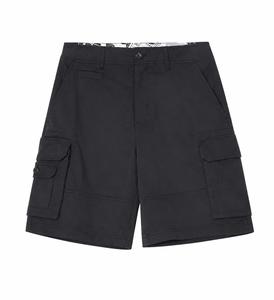 Shorts cargo en toile unie pour homme avec taille élastique, logo frontal, poches à séchage rapide, longueur mi-cuisse, style décontracté - Product Image 3