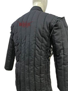 Gambesón Medieval Negro Hecho a Mano, Chaqueta Larga con Mangas Completas, Acolchado de Algodón, para Armadura de Caballero y Reenactamiento Histórico - Product Image 5